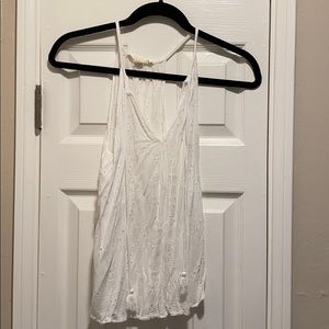 Eyelet racer back tank